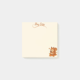 Gemütliches Eichhörnchen mit Acorn bleibe - Beige  Post-it Klebezettel