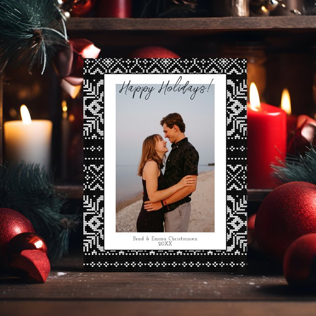 Gemütliches Einfaches Budget Schwarz & Weiß 1 Foto Postkarte (Von Creator hochgeladen)