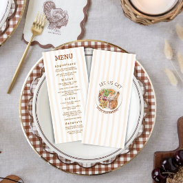 Gemütliches Erntedankfest Thanksgiving-Dinner  Menükarte