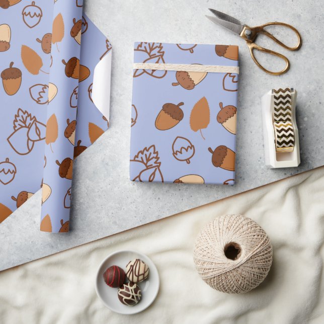 Gemütliches Fall Hazelnut Nahtloses Wrapping Papie Geschenkpapier (Kunsthandwerk)