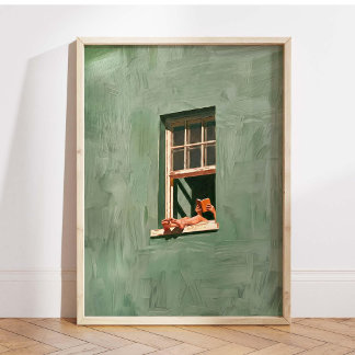 Gemütliches Fenster-Lese-Ölgemälde Poster