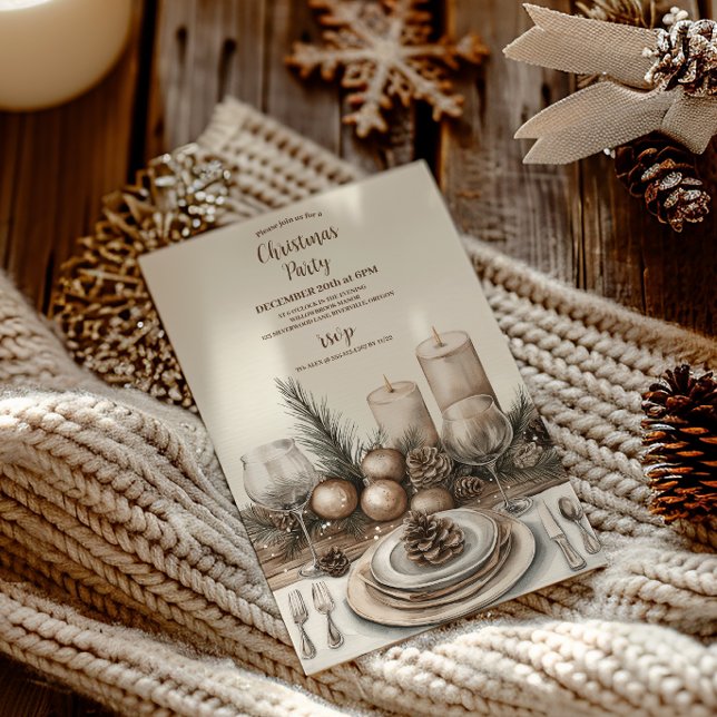 Gemütliches Festfest Rustikale Weihnachten Einladung (Von Creator hochgeladen)