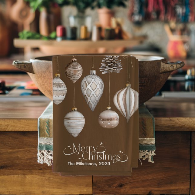 Gemütliches Festfest Rustikale Weihnachten Geschirrtuch (Von Creator hochgeladen)