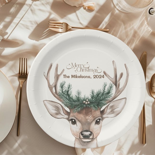 Gemütliches Festfest Rustikale Weihnachten Pappteller (Von Creator hochgeladen)