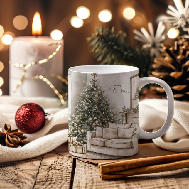 Gemütliches Festfest Rustikale Weihnachten Zweifarbige Tasse (Von Creator hochgeladen)
