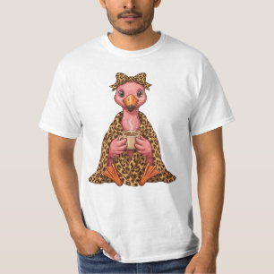 Gemütliches Flamingo Leoparden Herbst Stimmung Ges T-Shirt
