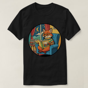 Gemütliches Fox Reading - ein ruhiger Abend in T-Shirt