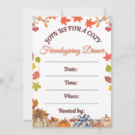 Gemütliches Friendsgiving-Dinner-Kunst Einladung