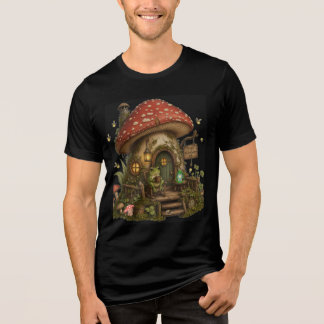 Gemütliches Frosch-Pilz-Häuschen T-Shirt Tri-Blend Shirt