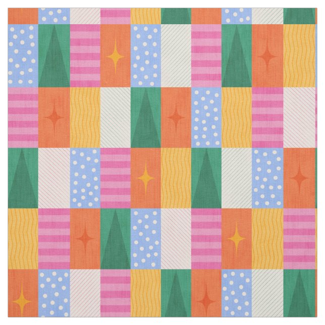 Gemütliches geometrisches Patchwork für den Winter Stoff (Muster)