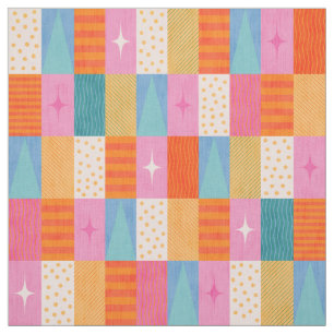 Gemütliches geometrisches Patchwork für den Winter Stoff