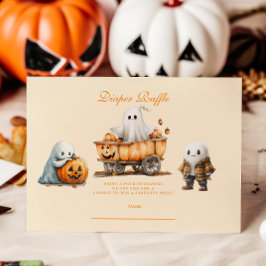 Gemütliches Ghost-Hütte Halloween Diapper Raffle Begleitkarte