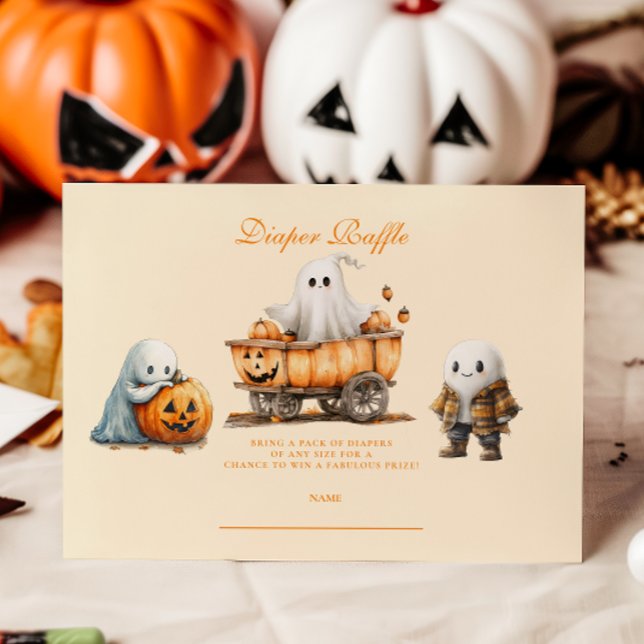 Gemütliches Ghost-Hütte Halloween Diapper Raffle Begleitkarte (Von Creator hochgeladen)