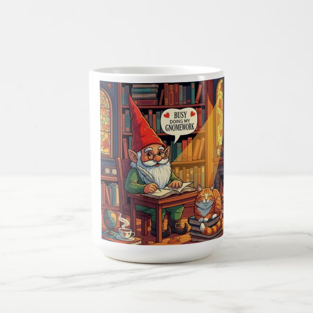 Gemütliches Gnome mit seinem Gnomework Kaffeetasse (Mittel)
