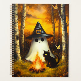 Gemütliches Halloween Ghost & Black Cat Campfire K Planer
