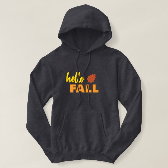 Gemütliches "Hello Fall" farbenfrohe Buchstaben Gr Hoodie (Design vorne)