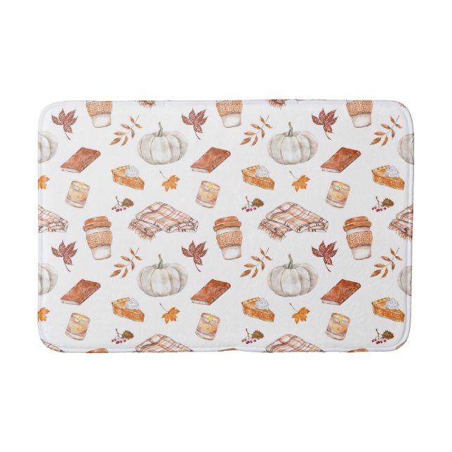Gemütliches Herbst Essentials Wasserfarben Muster Badematte (Vorderseite)