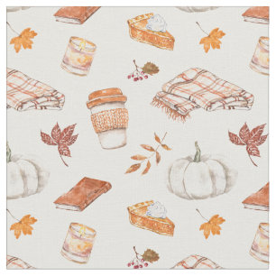 Gemütliches Herbst Essentials Wasserfarben Muster Stoff