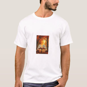 Gemütliches Herbst-Geister-Date-Café Digitale Ölge T-Shirt