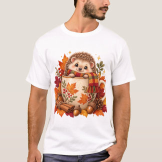 Gemütliches Herbst-Igel-Kaffeetassen-T-Shirt T-Shirt