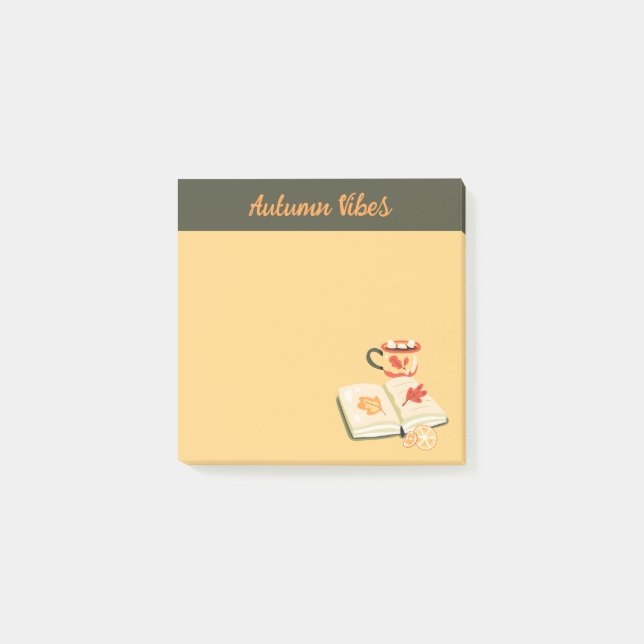 Gemütliches Herbst-Vibes Post-it Klebezettel (Vorderseite)