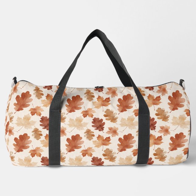 Gemütliches Herbstblattmuster Duffle Bag (Vorderseite)