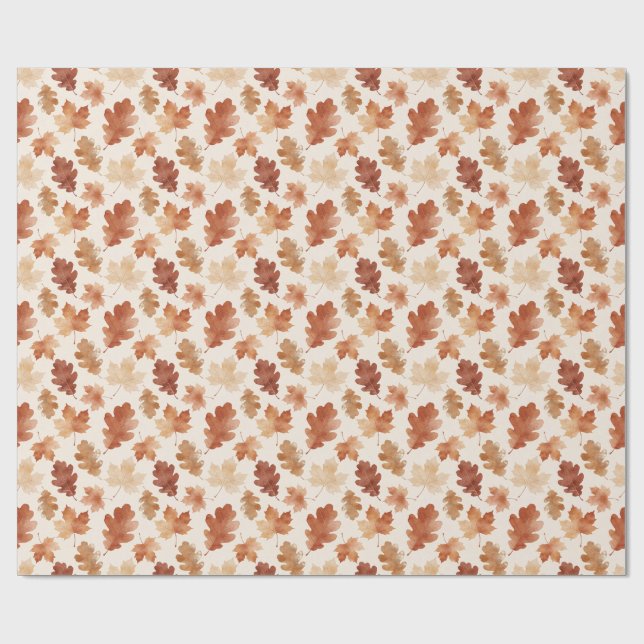 Gemütliches Herbstblattmuster Geschenkpapier (Flach)
