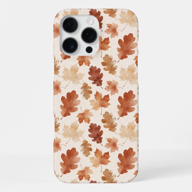 Gemütliches Herbstblattmuster iPhone Hülle (Rückseite)
