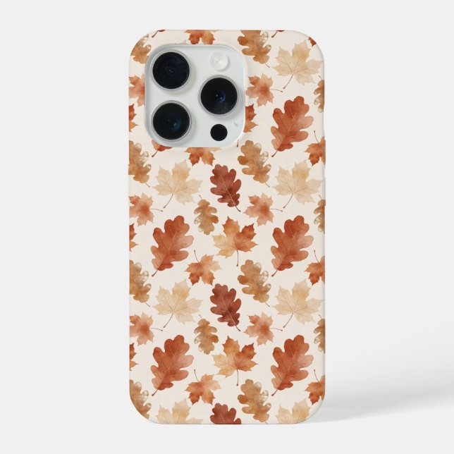 Gemütliches Herbstblattmuster iPhone Hülle (Rückseite)