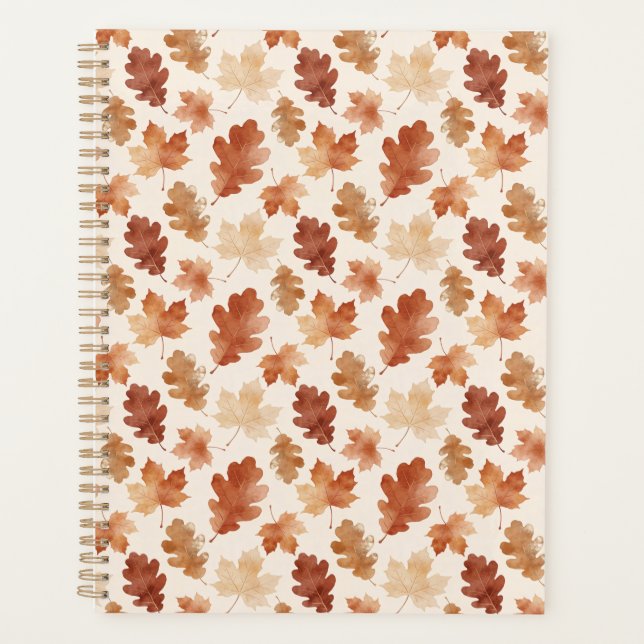 Gemütliches Herbstblattmuster Planer (Vorderseite)