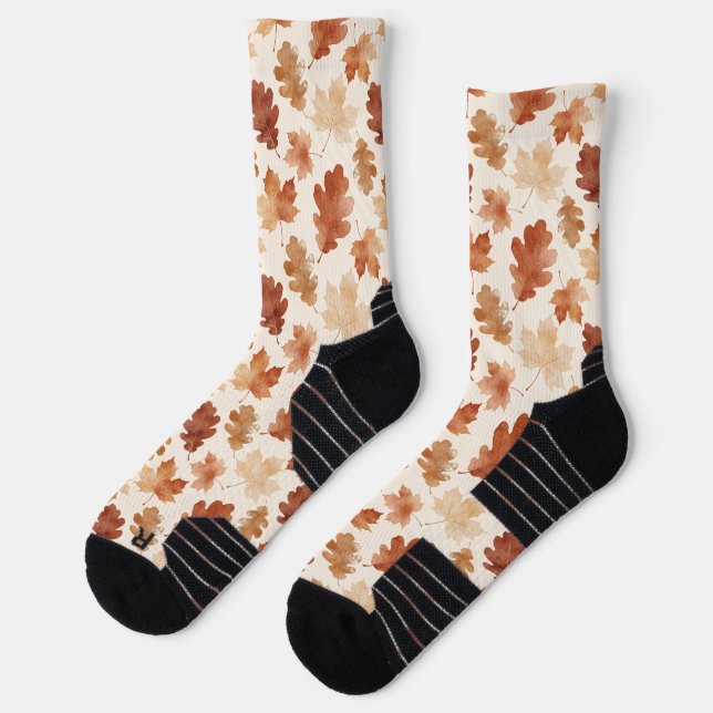 Gemütliches Herbstblattmuster Socken (Links)