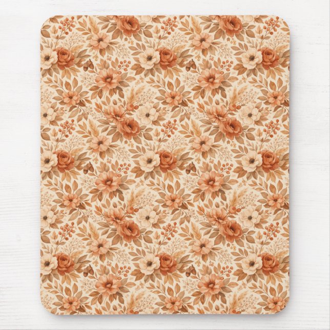 Gemütliches Herbstblumenmuster Mousepad (Vorne)