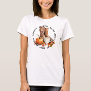 Gemütliches Herbstfeuer - Stiefel, Kürbisgewürz, F T-Shirt