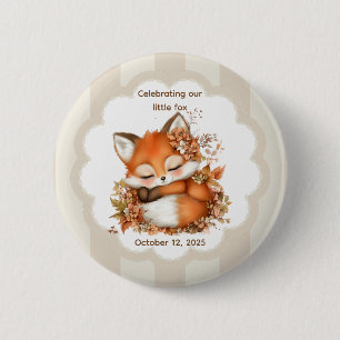 Gemütliches Herbstfox Babydusche Gemütliches Woodl Button