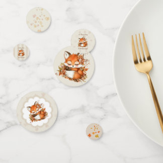 Gemütliches Herbstfox Babydusche Gemütliches Woodl Konfetti