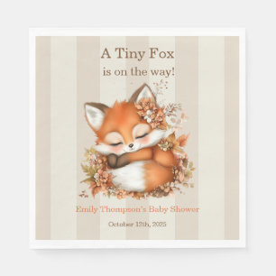 Gemütliches Herbstfox Babydusche Gemütliches Woodl Serviette