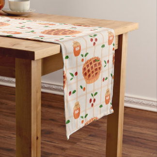 Gemütliches Herbstkuchen-Muster Kurzer Tischläufer