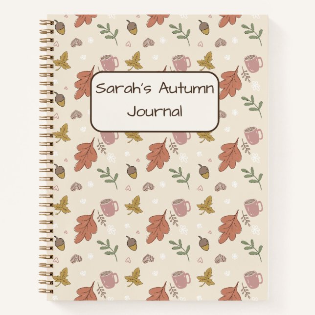 Gemütliches Herbstlaub Notizbuch (Vorderseite)
