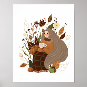 Gemütliches Herbstmädchen Poster