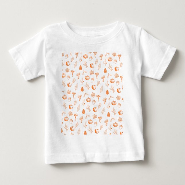 Gemütliches Herbstmuster Baby T-shirt (Vorderseite)