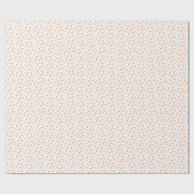 Gemütliches Herbstmuster Geschenkpapier (Flach)