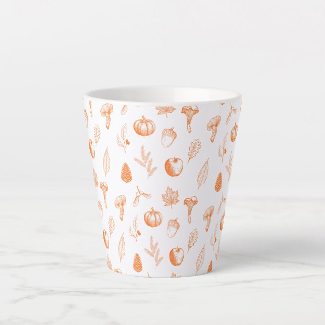 Gemütliches Herbstmuster Milchtasse (Vorderseite)