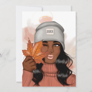 Gemütliches Herbstthema Neues Jahr Party Einladung