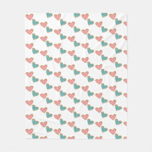 Gemütliches Herz-Gemustert-Schuhwerk Fleecedecke