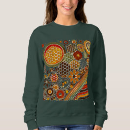 Gemütliches Honeycomb und florales Muster Sweatshi Sweatshirt