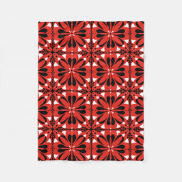 Gemütliches Hygge skandinavisches Red Black Design Fleecedecke
