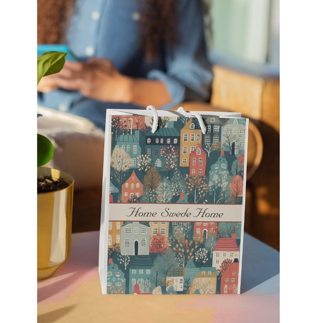 Gemütliches Hygge Village Nordic Folk Kunst, Brauc Große Geschenktüte (Von Creator hochgeladen)