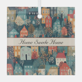 Gemütliches Hygge Village Nordic Folk Kunst, Brauc Ornament Aus Glas