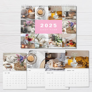 Gemütliches Jahr FotoCollage Modern 2025 Kalender