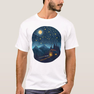 Gemütliches Kabinen-T-Shirt unter dem Sternenhimme T-Shirt